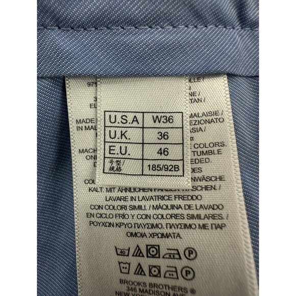 Brooks Brothers Shorts Mens 36 Navy Advantage Chino Stretch Flat Front Casual - Picture 5 of 11